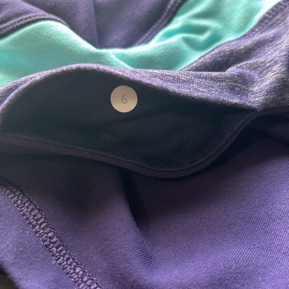 Lululemon Short Groove Short Full On Luon Sport Purple Blue Yoga Run Sz 6 - Picture 7 of 9